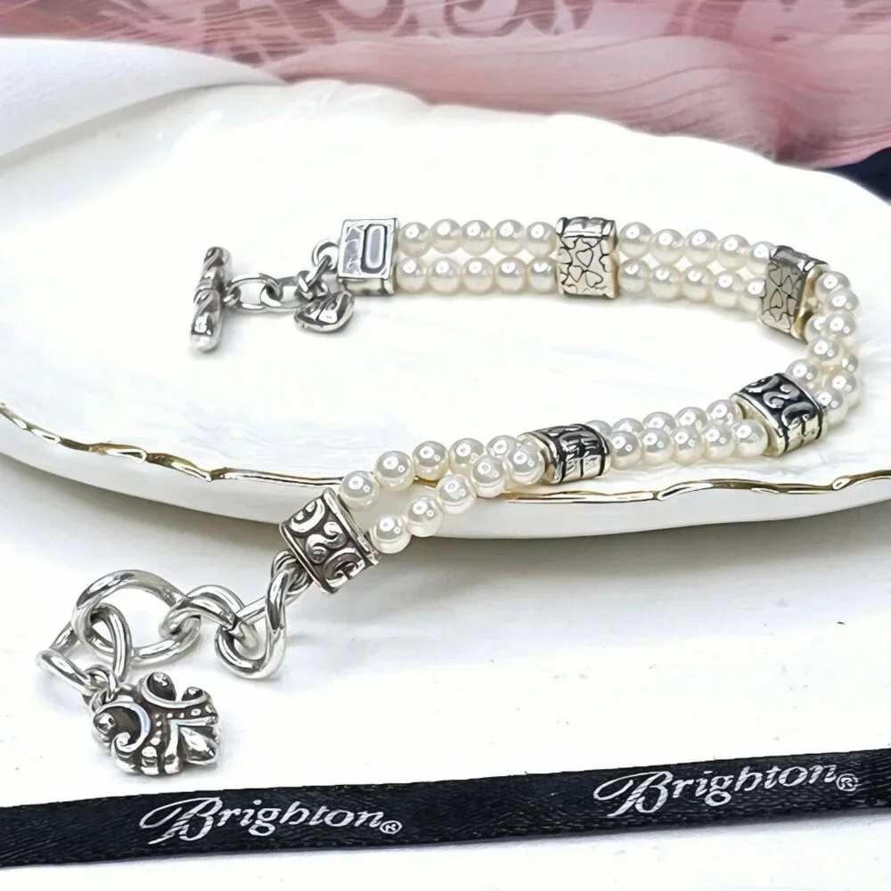 Brighton Lady Jane Silver-plated Pearl Double Strand Pearl Bracelet - Picture 2 of 8